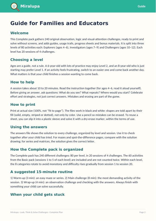 Guide for families